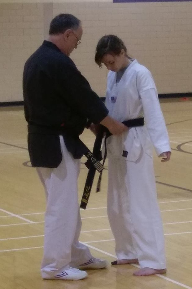 Awarding a black belt